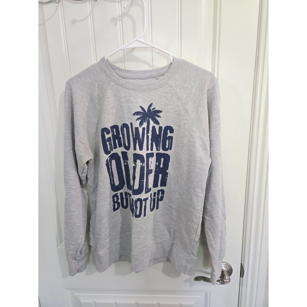 Margaritaville Men’s Small Gray Graphic Crewneck Sweatshirt 100% Cotton